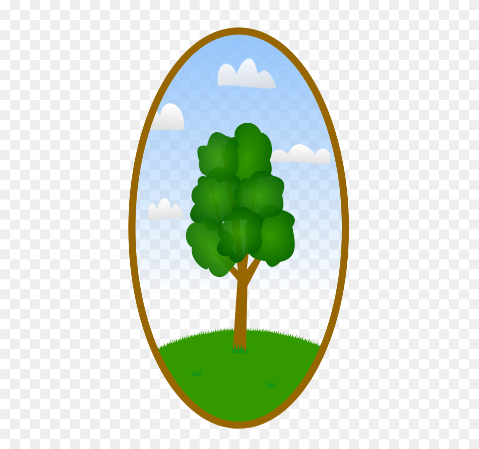 Oval Tree Landscape Large Size, Plant, Outdoors, Astronomy, Moon Png