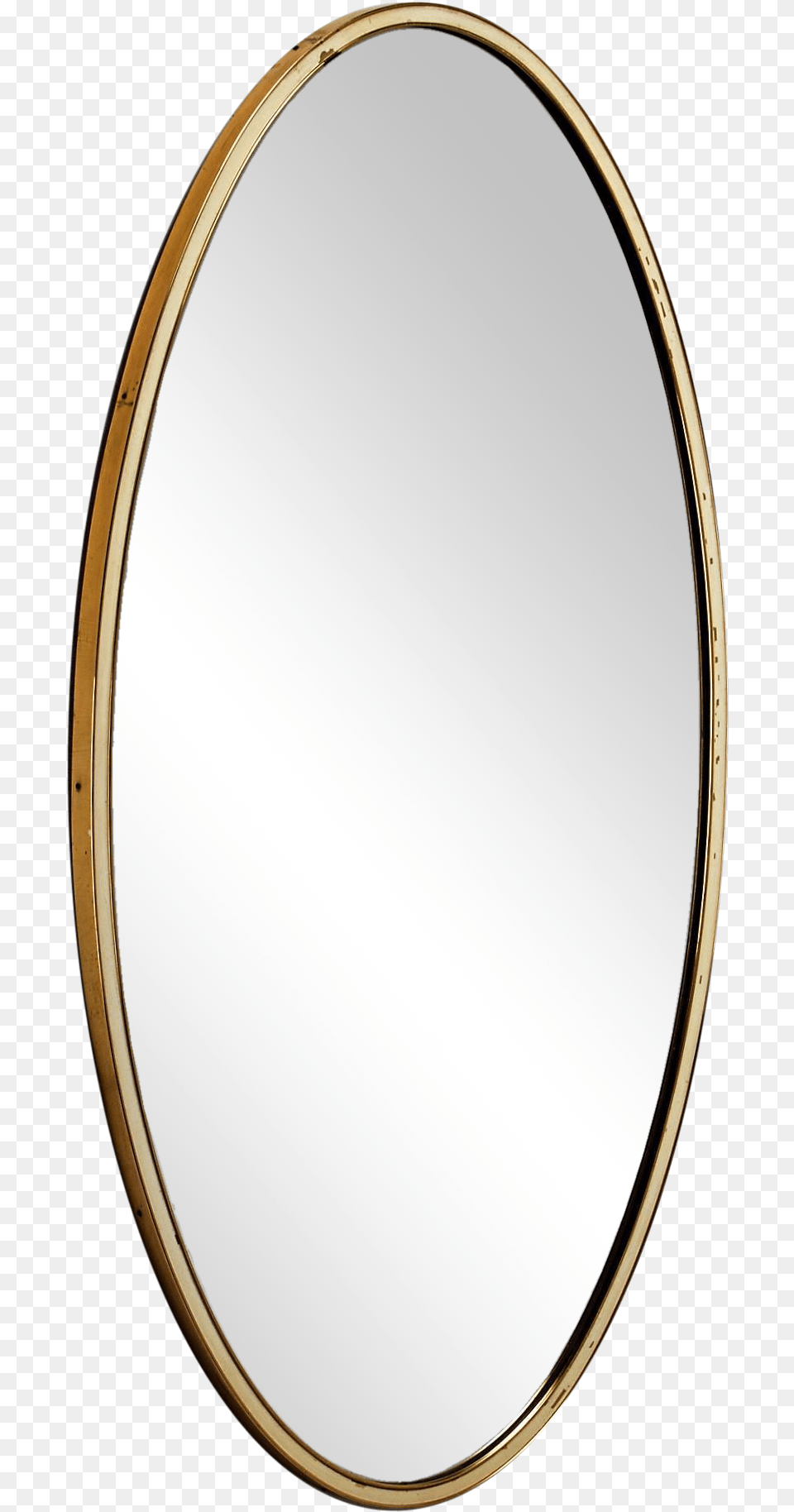 Oval Wall Mirror With Brass Frame And White Rim Germany Circle, Photography, Electronics, Headphones Png Image