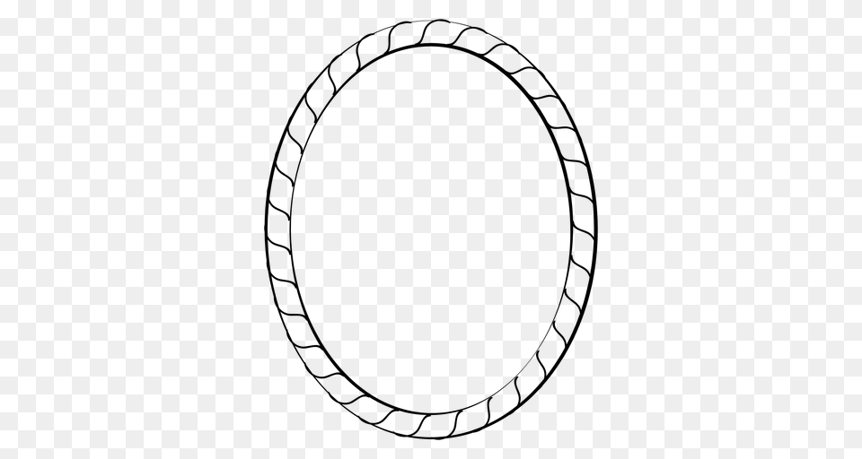 Oval Wavy Lines Frame, Gray Free Png