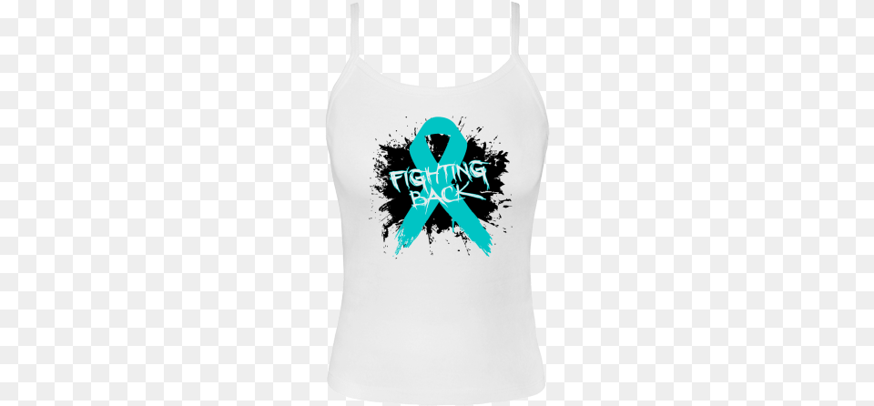 Ovarian Cancer Fighting Back Spaghetti Tank Tops Featuring Breast Cancer Shirt Ideas, Clothing, Tank Top, Person Free Png