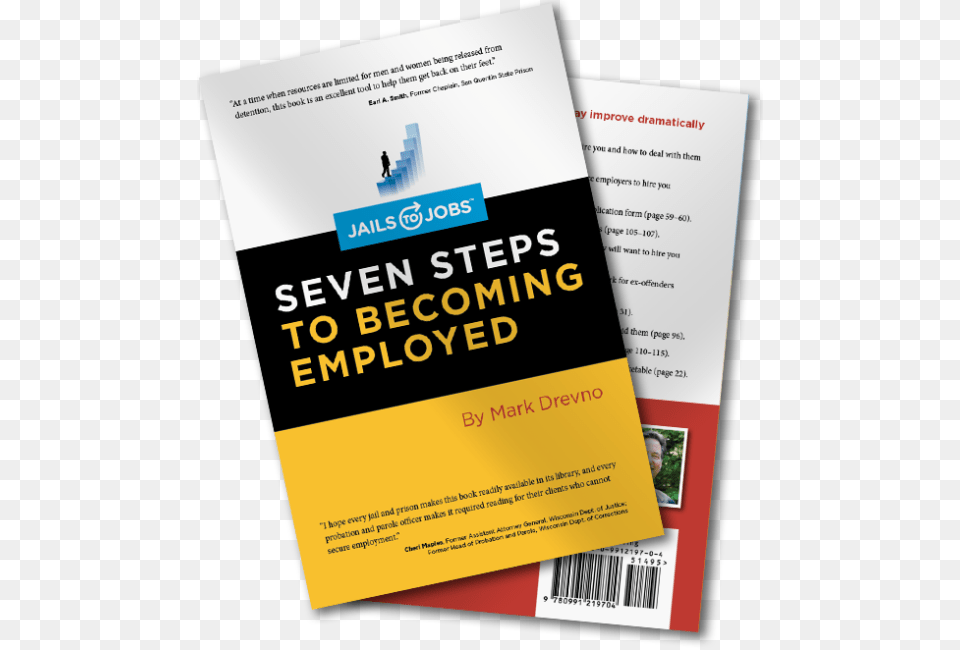 Over The Past Two Years Jails To Jobs Has Given A Jails To Jobs Seven Steps To Becoming Employed Book, Advertisement, Poster, Person, Business Card Free Png Download