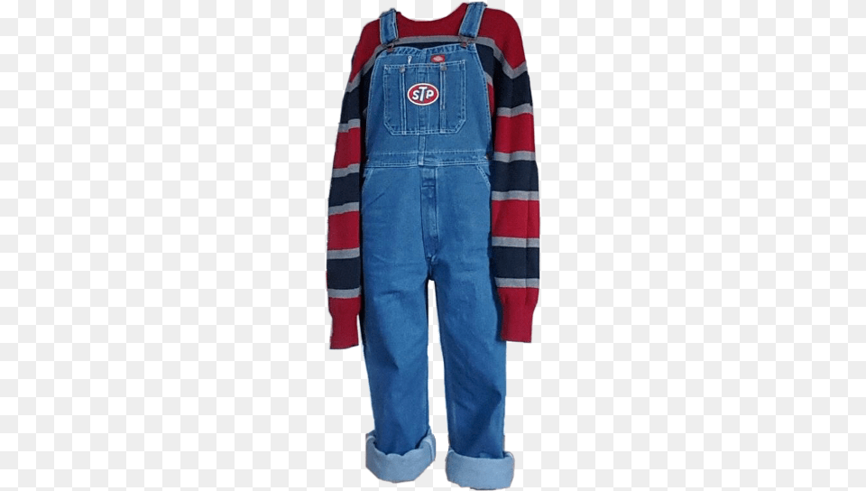 Overalls Dungarees Aesthetic Aesthetics Stripeshirt Aesthetic Blue Clothes, Clothing, Jeans, Pants, Coat Free Transparent Png