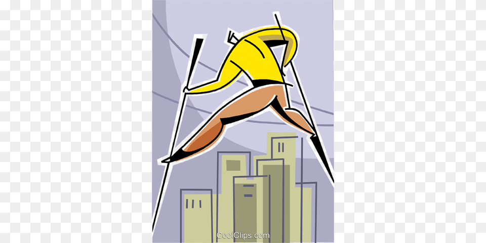 Overcoming Obstacles Royalty Vector Clip Art Illustration, Acrobatic, Person, Pole Vault, Sport Free Png