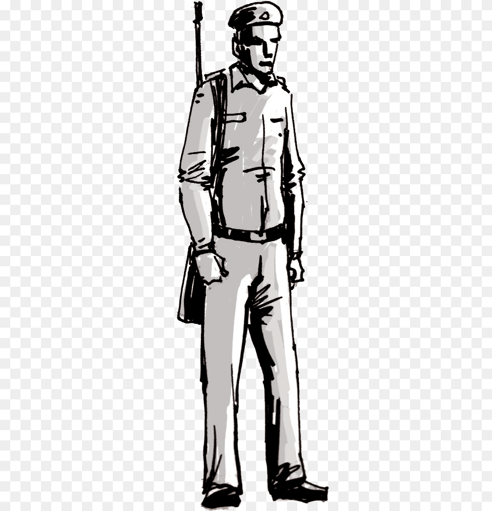 Overcrowded Prisons Aren39t Just Short Of Space Prison Guard Sketch, Adult, Male, Man, Person Free Png Download