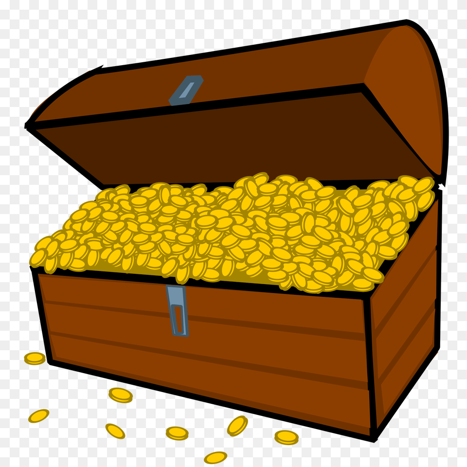 Overflowing Treasure Chest Pirate Gold Clipart, Crib, Furniture, Infant Bed, Box Free Png