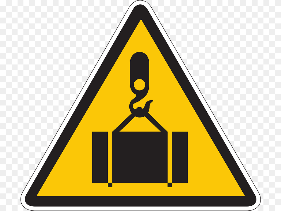 Overhead Crane Hazard Sign, Symbol, Triangle, Road Sign Free Png Download