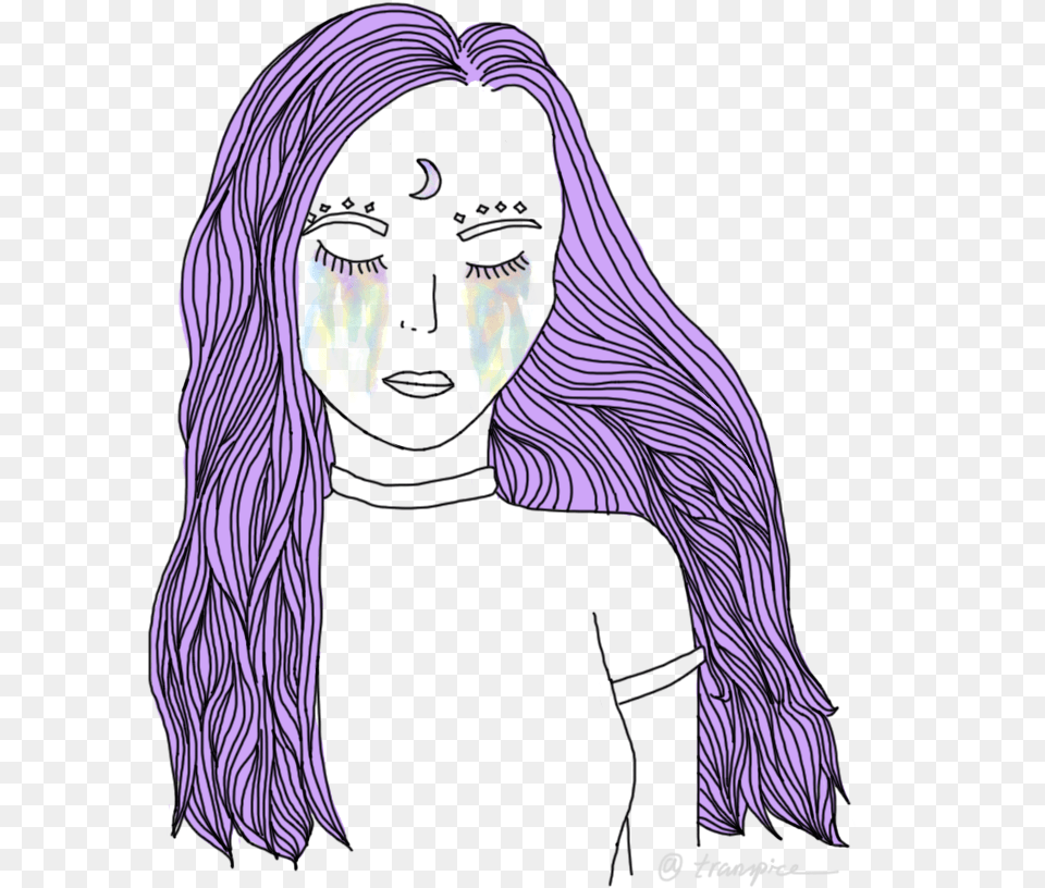 Overlay And Image Girl Purple, Art, Adult, Person, Female Free Transparent Png