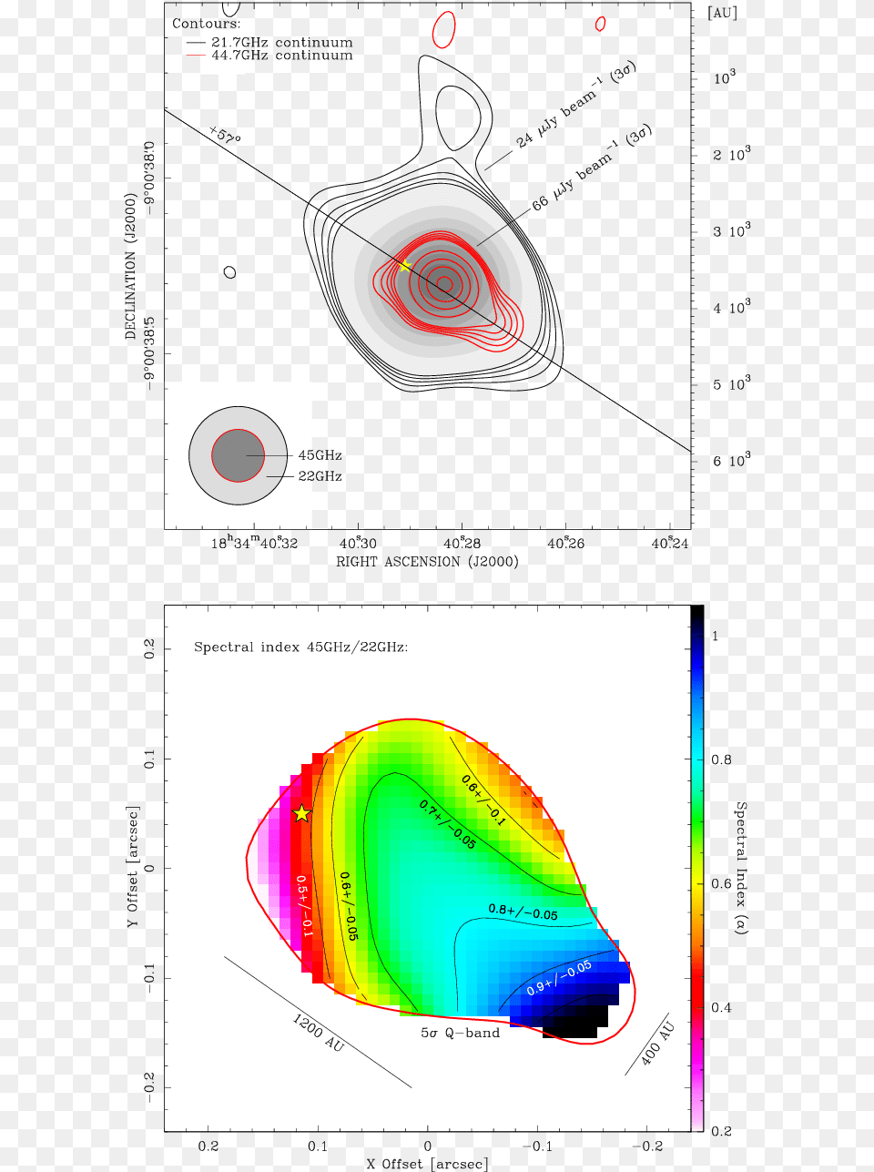 Overlay Of The Vla Maps At K And Q Bands Red Contours Circle Png