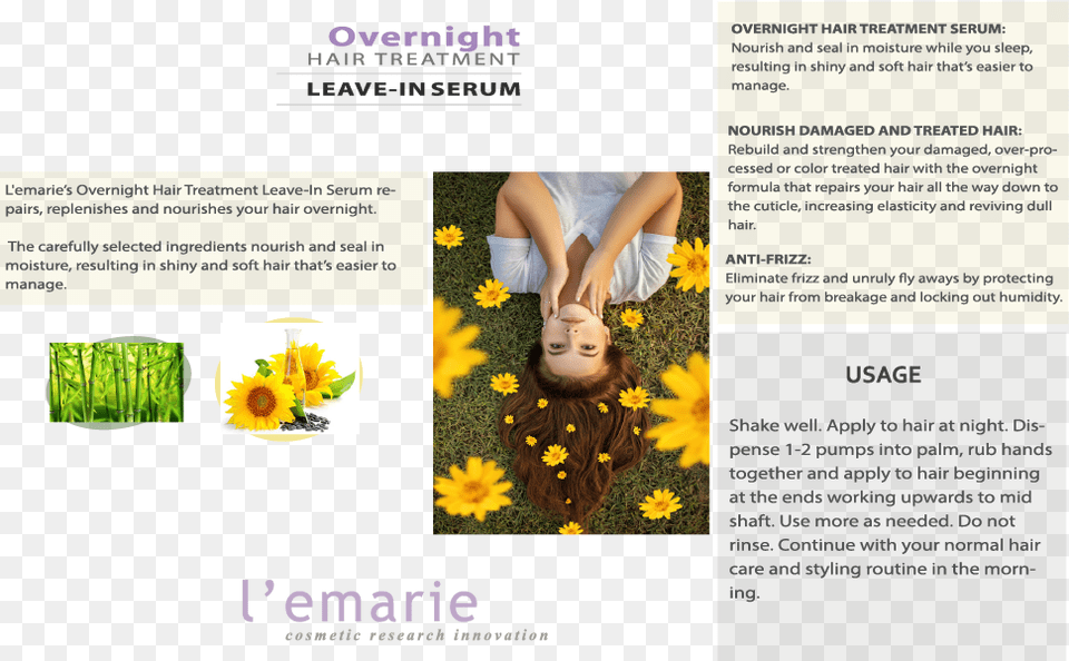 Overnight Hair Treatment African Daisy, Advertisement, Poster, Plant, Person Free Transparent Png