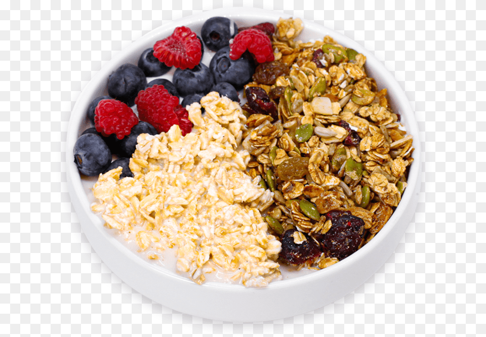 Overnight Oats Muesli, Plate, Berry, Blueberry, Food Png Image