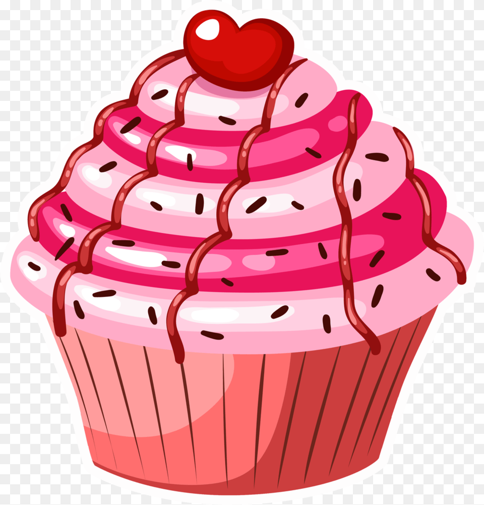 Oversized Cupcake Birthday Small Cake Cartoon, Cream, Dessert, Food, Birthday Cake Free Png