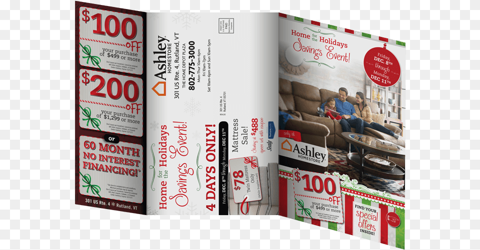 Oversized Tri Fold Holiday Direct Mail Marketing Campaign Flyer, Advertisement, Poster, Person, Publication Free Png