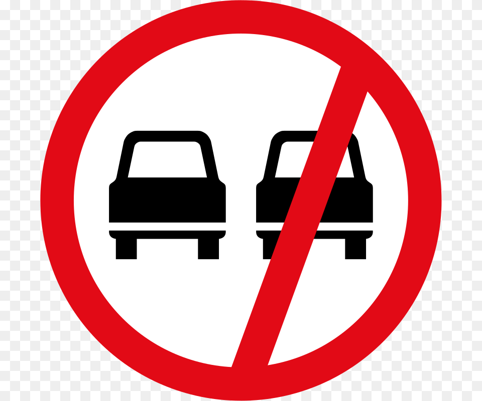 Overtaking Prohibited Sign No Overtaking Sign South Africa, Symbol, Road Sign, Bag Free Png Download