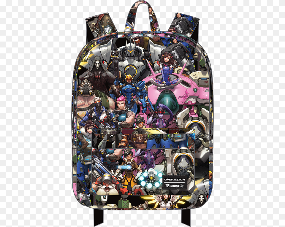 Overwatch All Over Print Backpack Apparel All Overwatch Characters Backpack, Bag, Accessories, Handbag, Baby Png