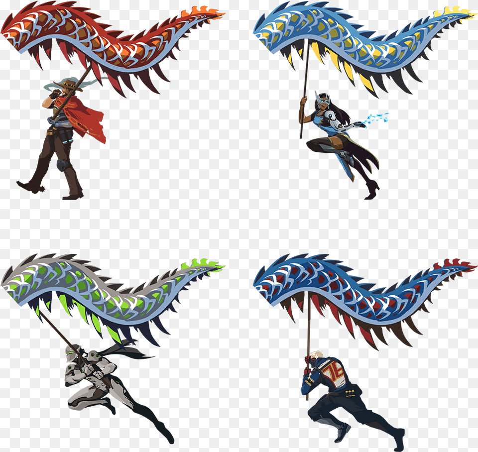Overwatch Cute Sprays Dragon Dance Overwatch Sprays Overwatch Hanzo And Genji Funny, Adult, Person, Man, Male Free Png