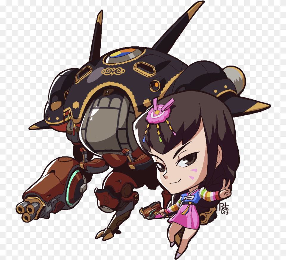 Overwatch D Va Cute Spray, Publication, Book, Comics, Baby Free Png Download