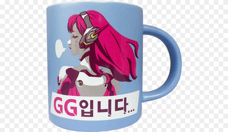 Overwatch D Va Gg Spray, Cup, Person, Baby, Face Free Png