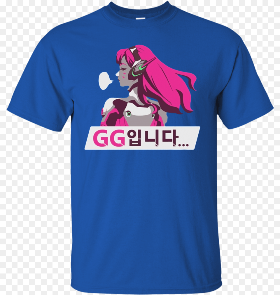 Overwatch Dva Gg Spray Tee Shirt, Clothing, T-shirt, Person, Face Free Png Download