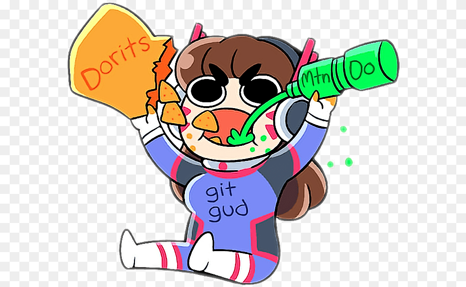 Overwatch Dva Sticker, Baby, Person, Face, Head Free Png Download