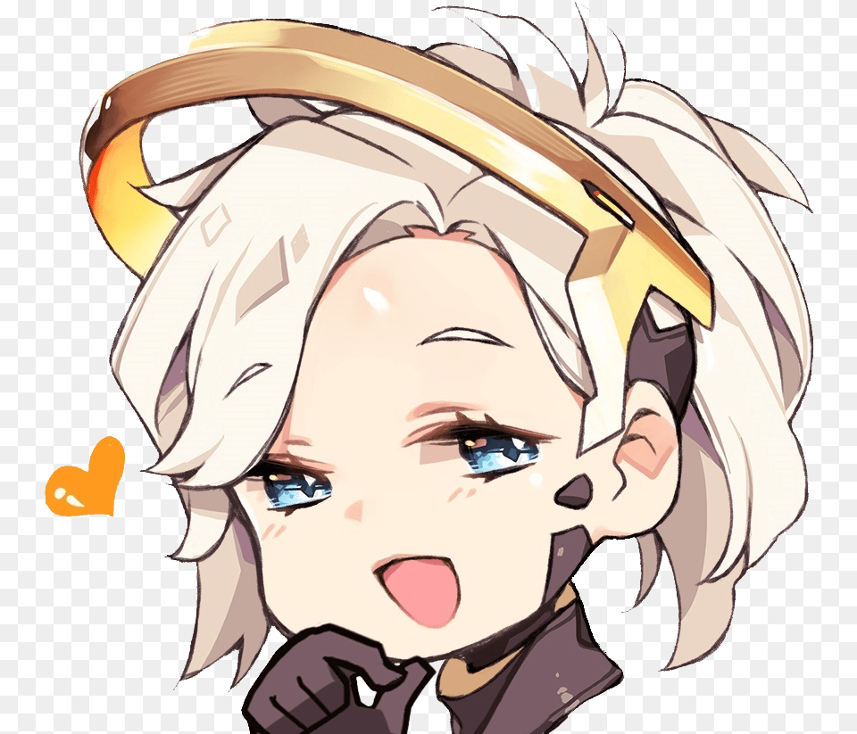 Overwatch Face Hair Nose Facial Expression Human Hair Chibi Mercy Overwatch, Book, Comics, Publication, Baby Free Png
