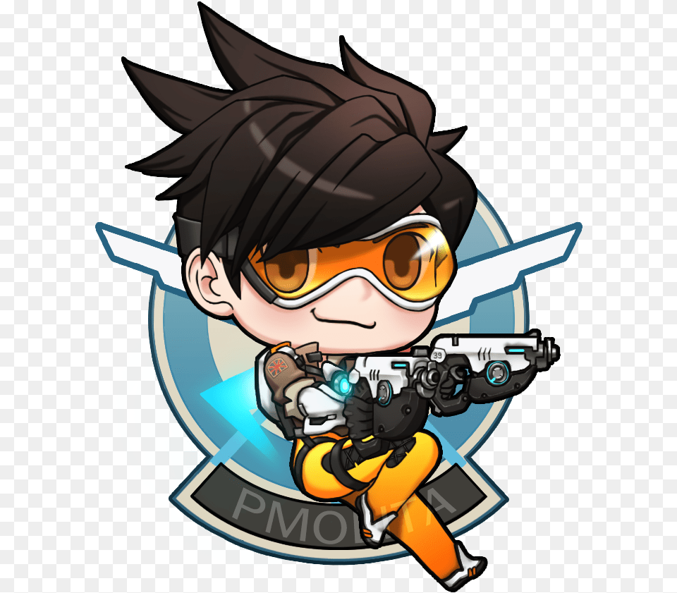 Overwatch Fanart Tracer Chibi, Book, Comics, Publication, Baby Free Png
