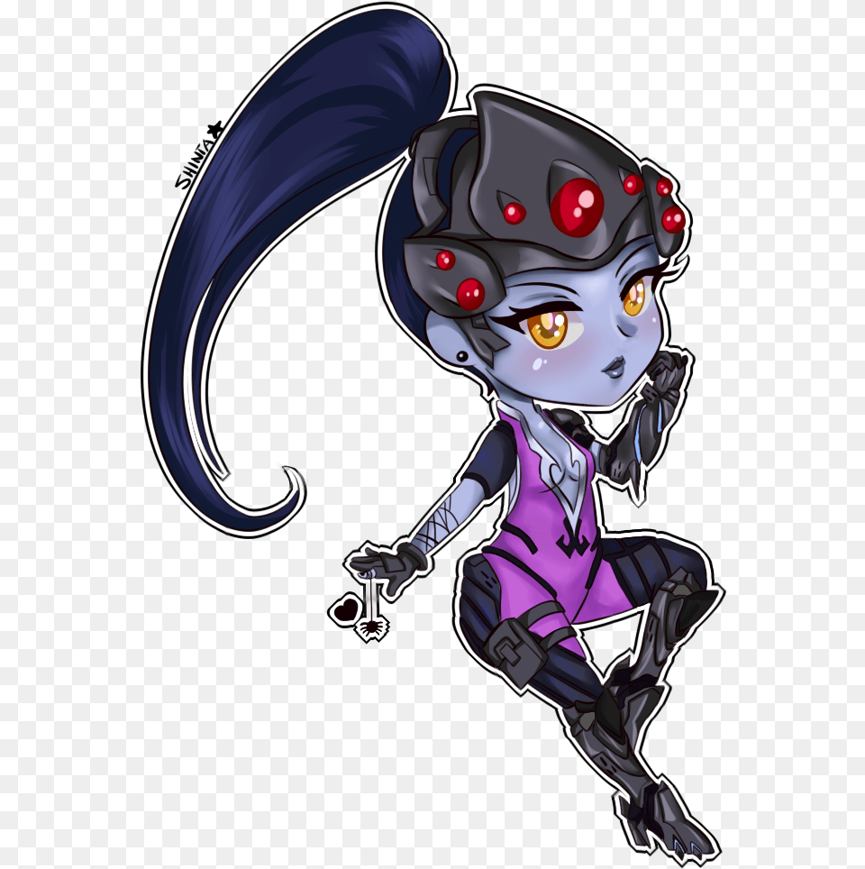 Overwatch For Download On Widowmaker Chibi, Publication, Book, Comics, Person Free Transparent Png