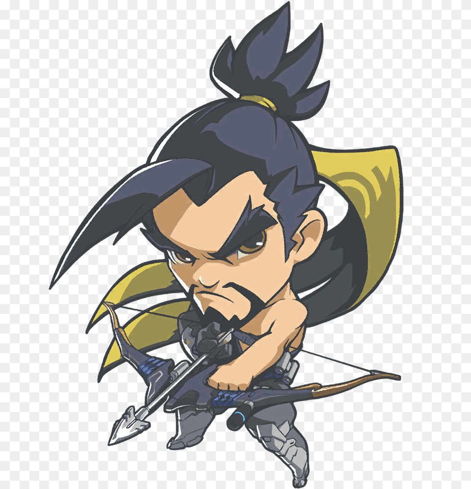 Overwatch Hanzo Clip Art Library Overwatch Caricature, Face, Head, Person, Baby Free Png Download