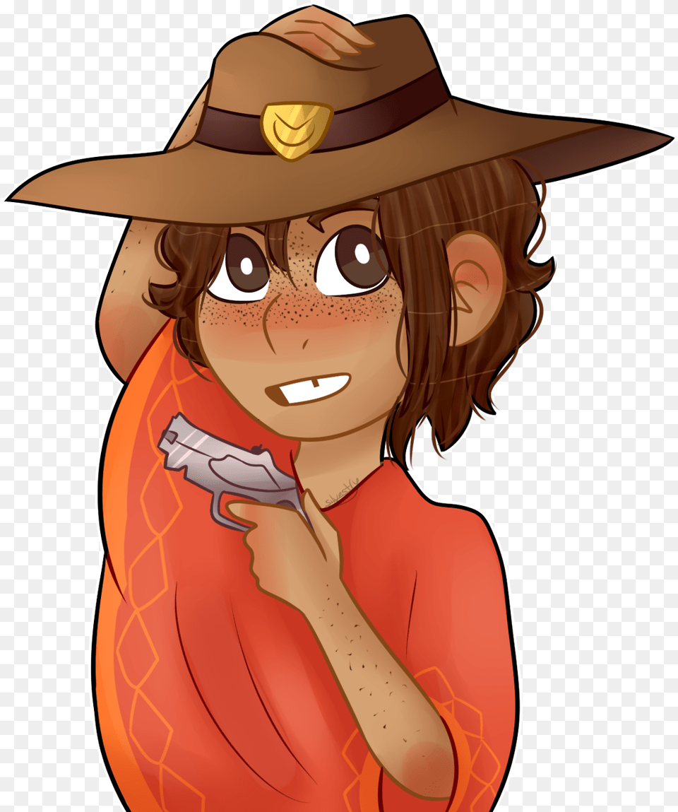 Overwatch Jesse Mccree Mccree Young Jesse Young Mccree Cartoon, Clothing, Hat, Adult, Female Png