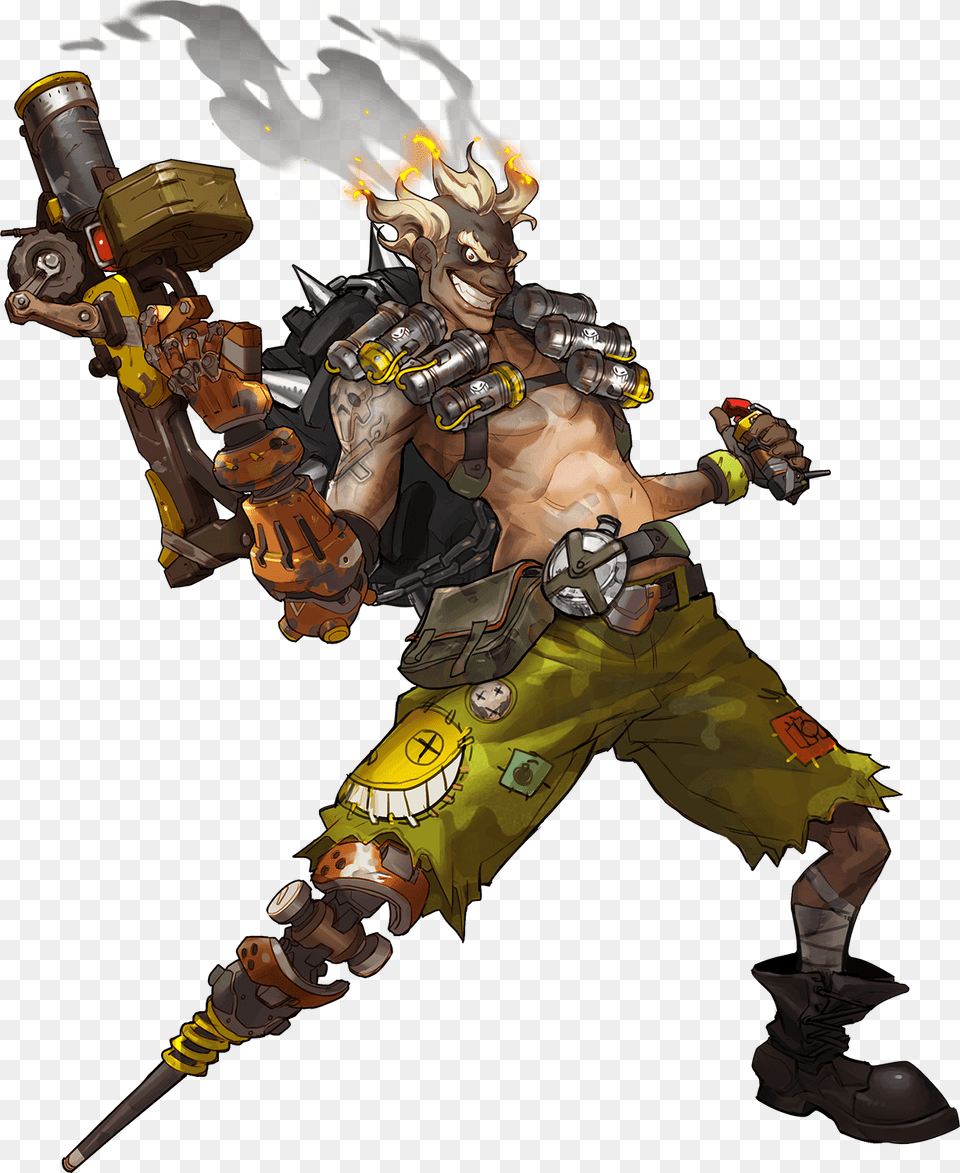 Overwatch Junkrat Concept Art, Adult, Book, Comics, Male Free Png