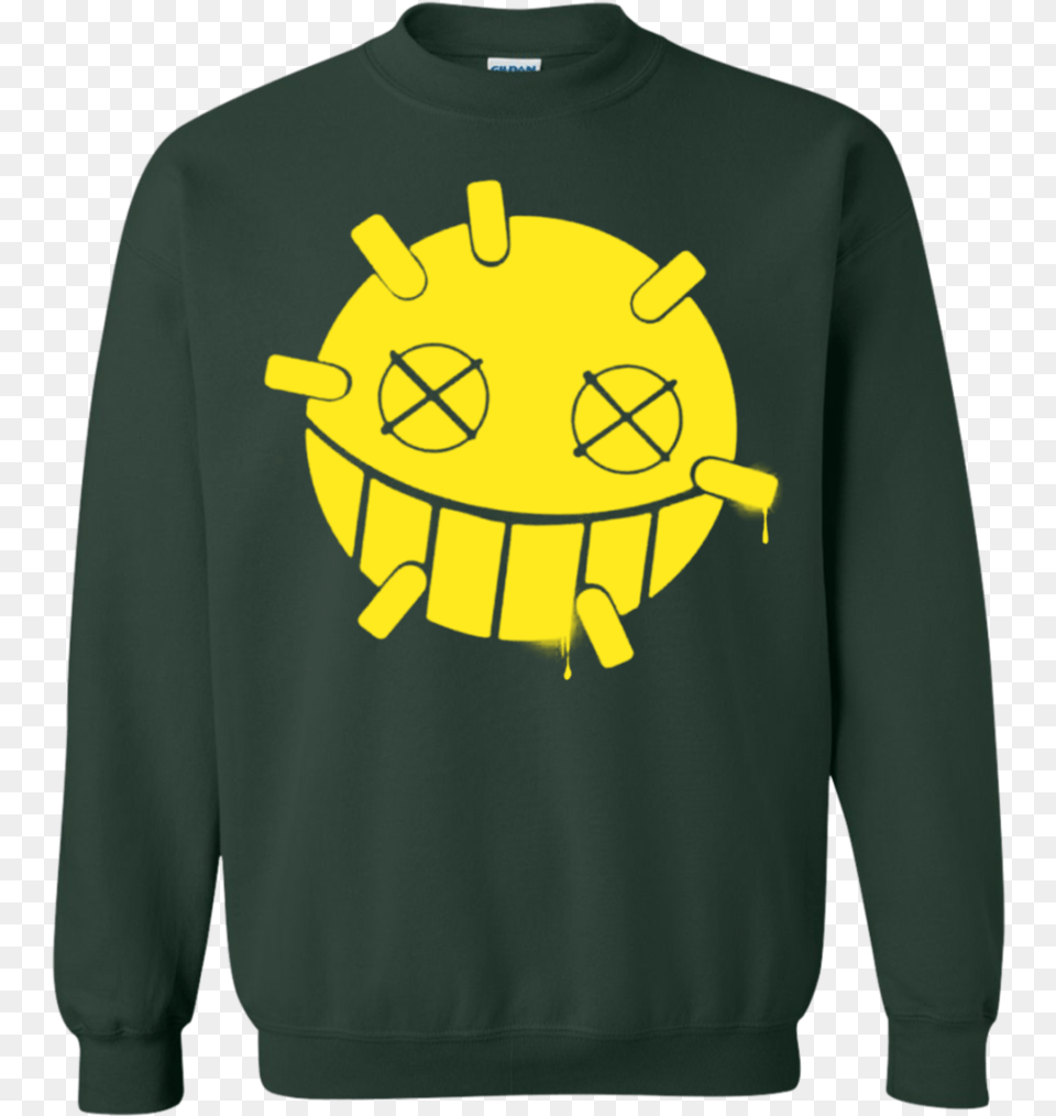 Overwatch Junkrat Smiley Spray Pullover Sweatshirt Overwatch Junkrat Logo, Clothing, Knitwear, Sweater, Hoodie Png Image