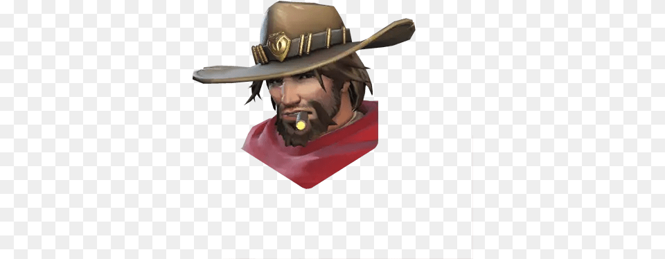 Overwatch Mccree Icon, Clothing, Hat, Cowboy Hat, Smoke Pipe Free Png