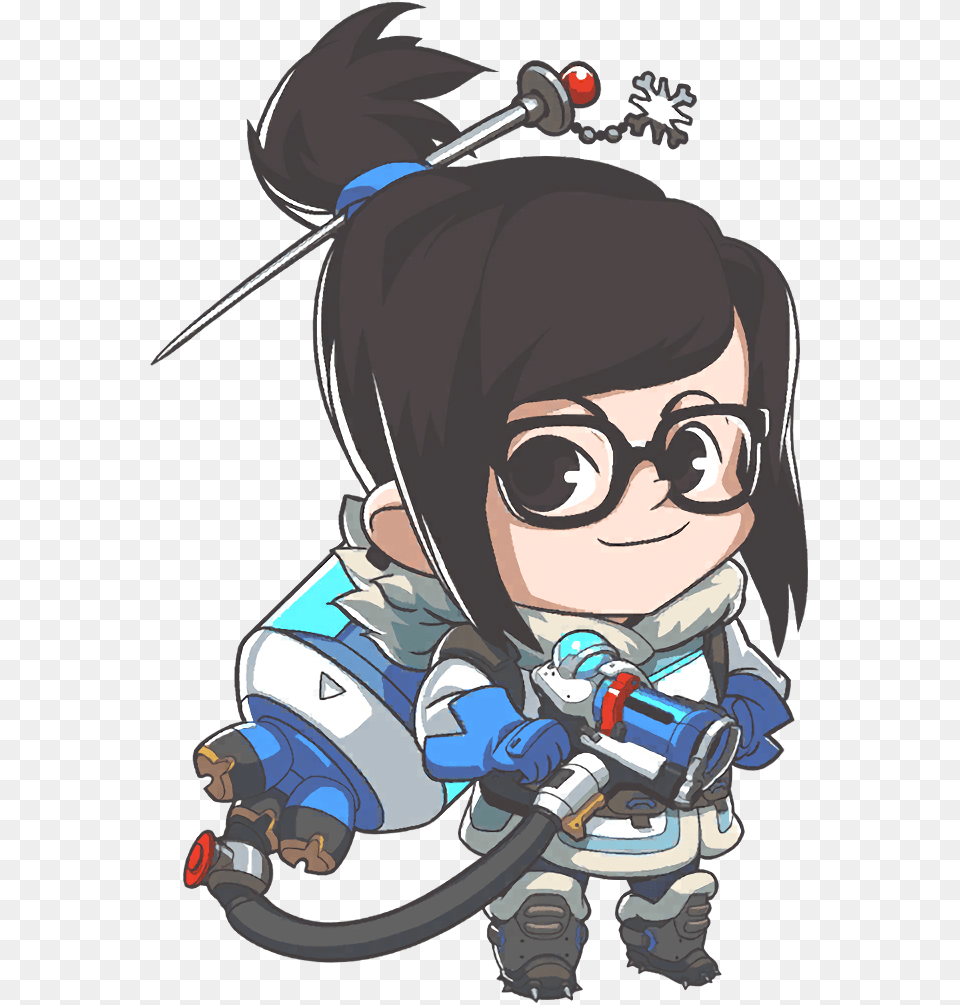 Overwatch Mei Halloween Skin Svg Black And White Overwatch Mei Cute Spray, Book, Comics, Publication, Baby Png Image