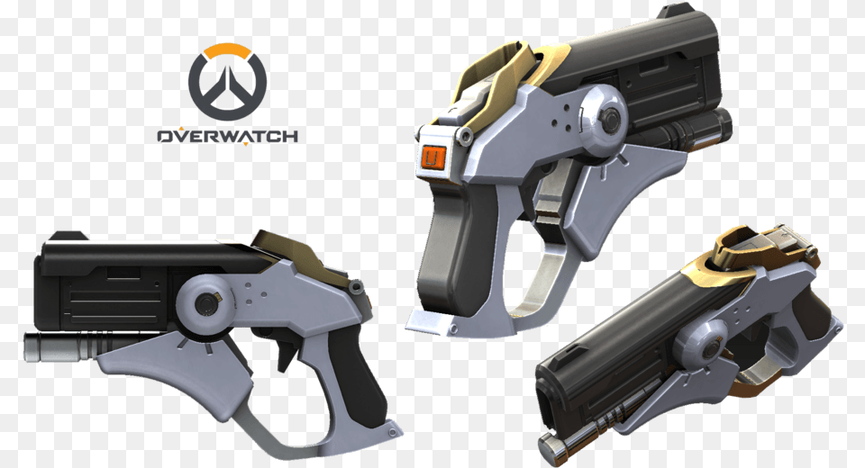 Overwatch Mercy Gun Snap Assembly With Moving Parts Mercy Overwatch Gun, Firearm, Handgun, Weapon, Blade Free Transparent Png