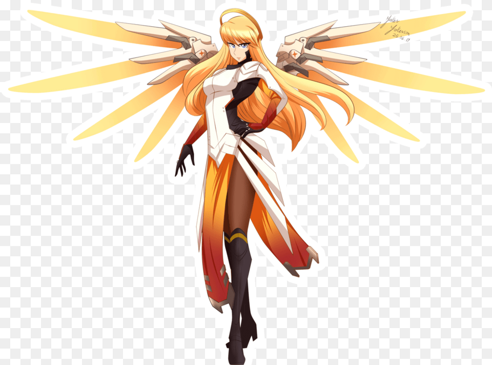 Overwatch Mercy Mercy Overwatch, Publication, Book, Comics, Adult Free Png Download