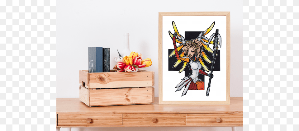 Overwatch Mercy Print Poster, Publication, Book, Wood, Box Free Png