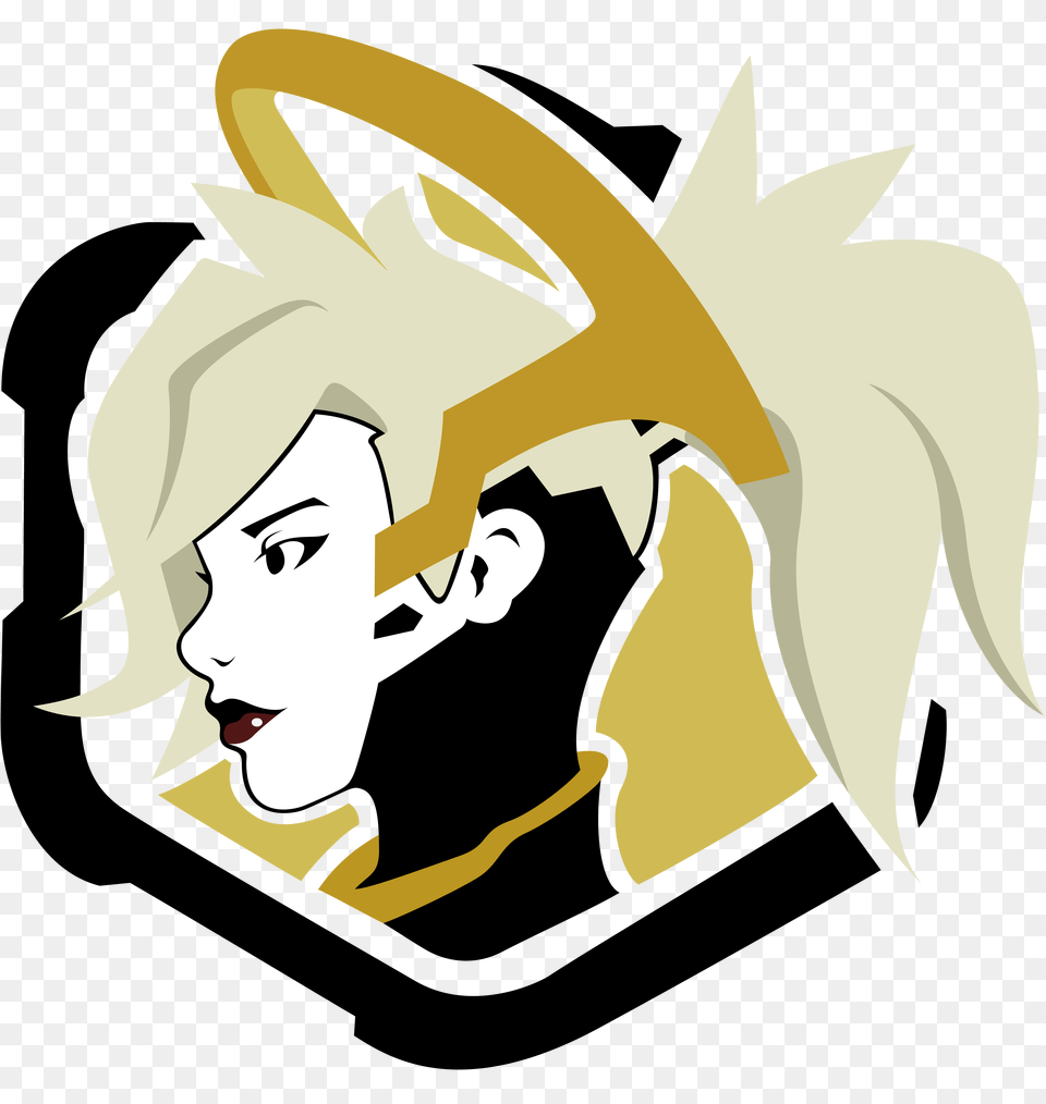 Overwatch Mercy Spray Vector, Face, Head, Person, Logo Free Png Download