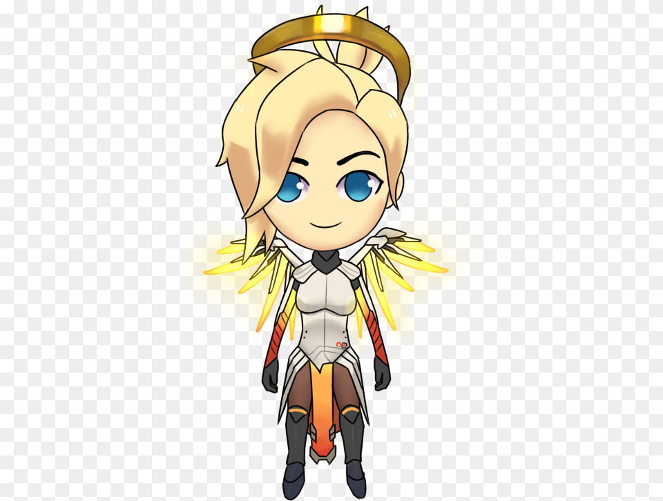 Overwatch Mercy Transparent Gif, Book, Comics, Publication, Baby Png Image