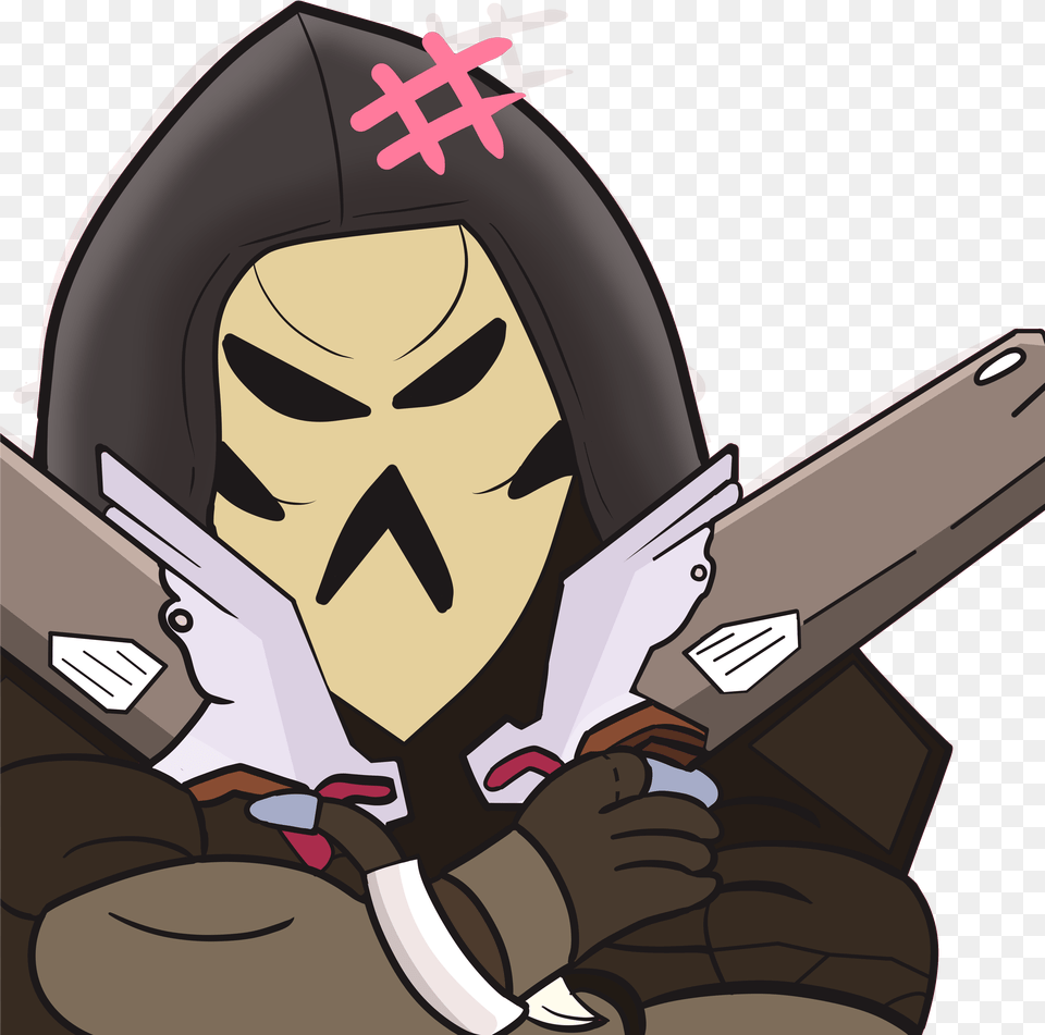 Overwatch Reaper Drawing Overwatch Reaper Emoji Discord, Book, Comics, Publication, Weapon Png Image