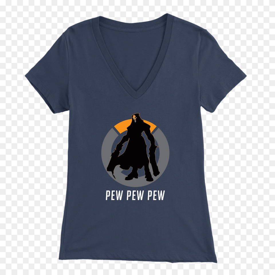 Overwatch Reaper Womens V Neck T Shirt Hangry Gamer Gear, Clothing, T-shirt, Animal, Bird Free Png