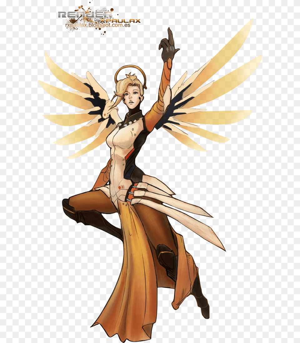 Overwatch Render Overwatch Mercy Render, Book, Comics, Publication, Adult Free Png