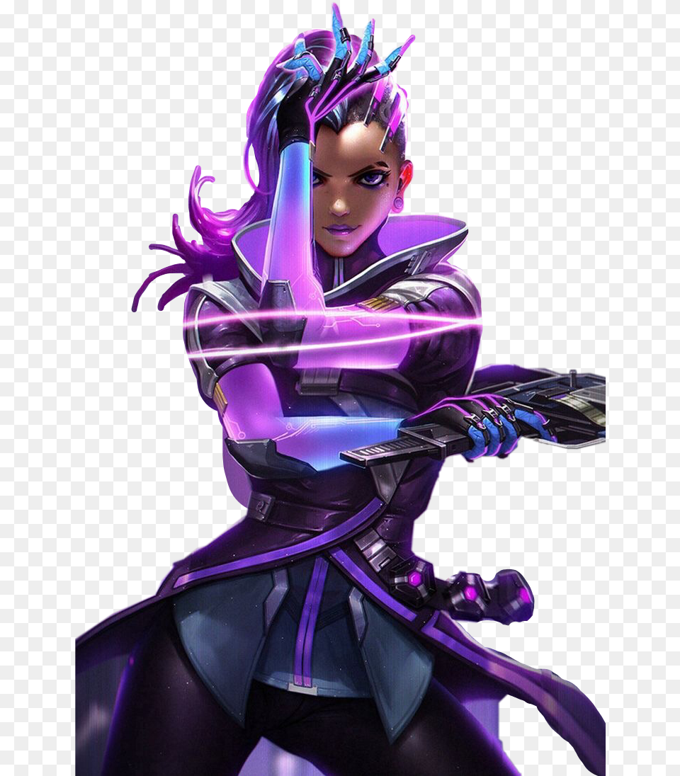 Overwatch Sombra Freetoedit Sombra Overwatch, Book, Comics, Purple, Publication Png Image