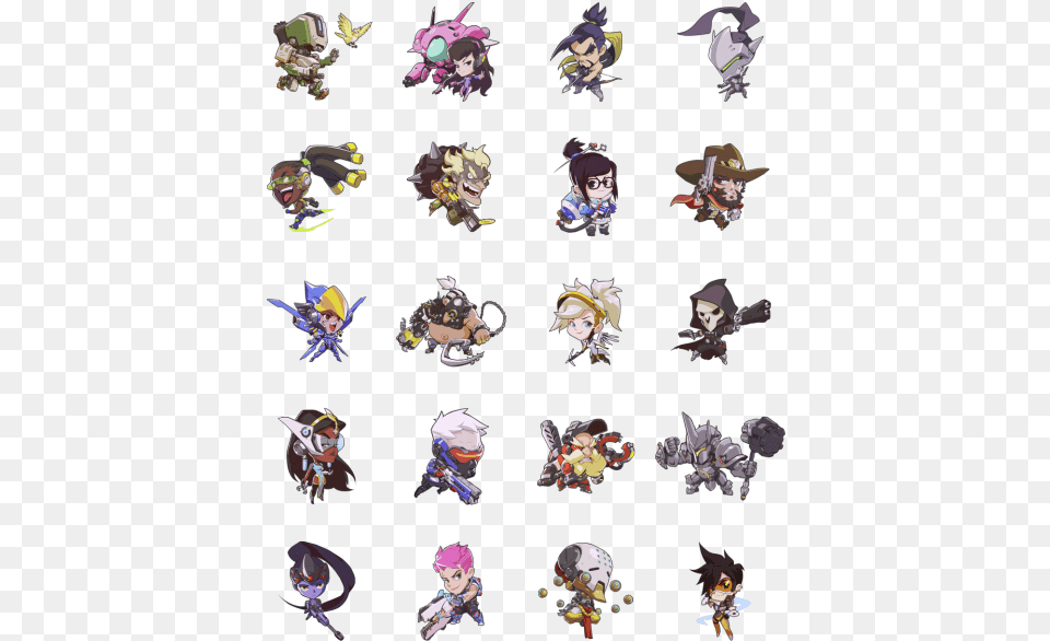 Overwatch Sprays Overwatch Chibis, Book, Comics, Publication, People Free Png Download