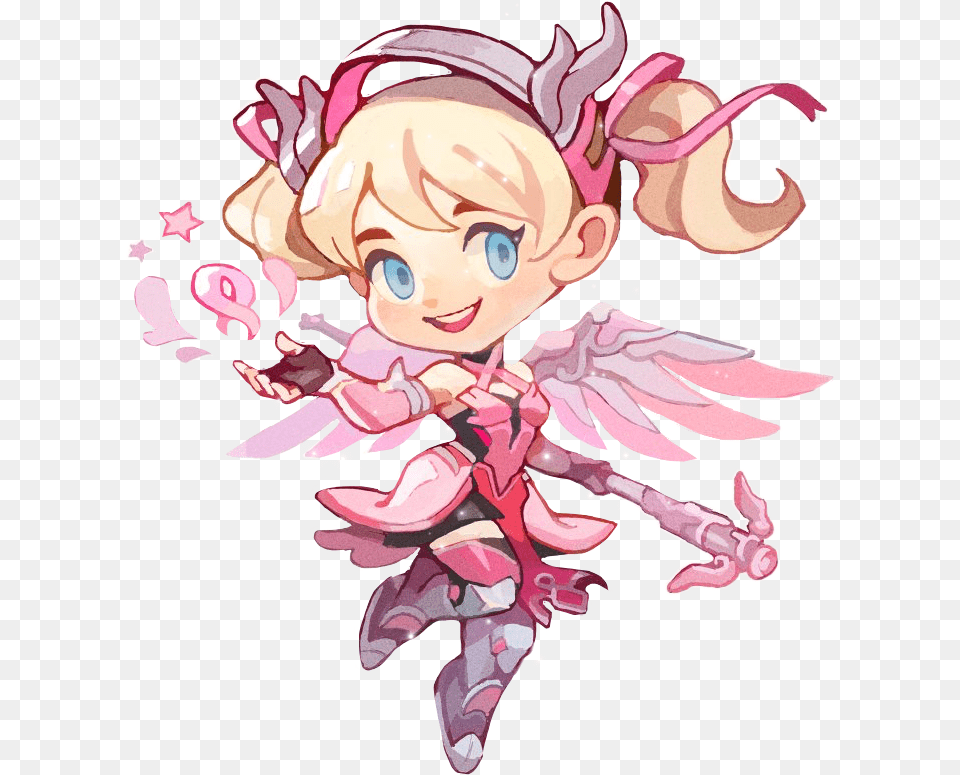 Overwatch Tattoo Overwatch Pink Mercy Sprays, Book, Comics, Publication, Baby Free Png
