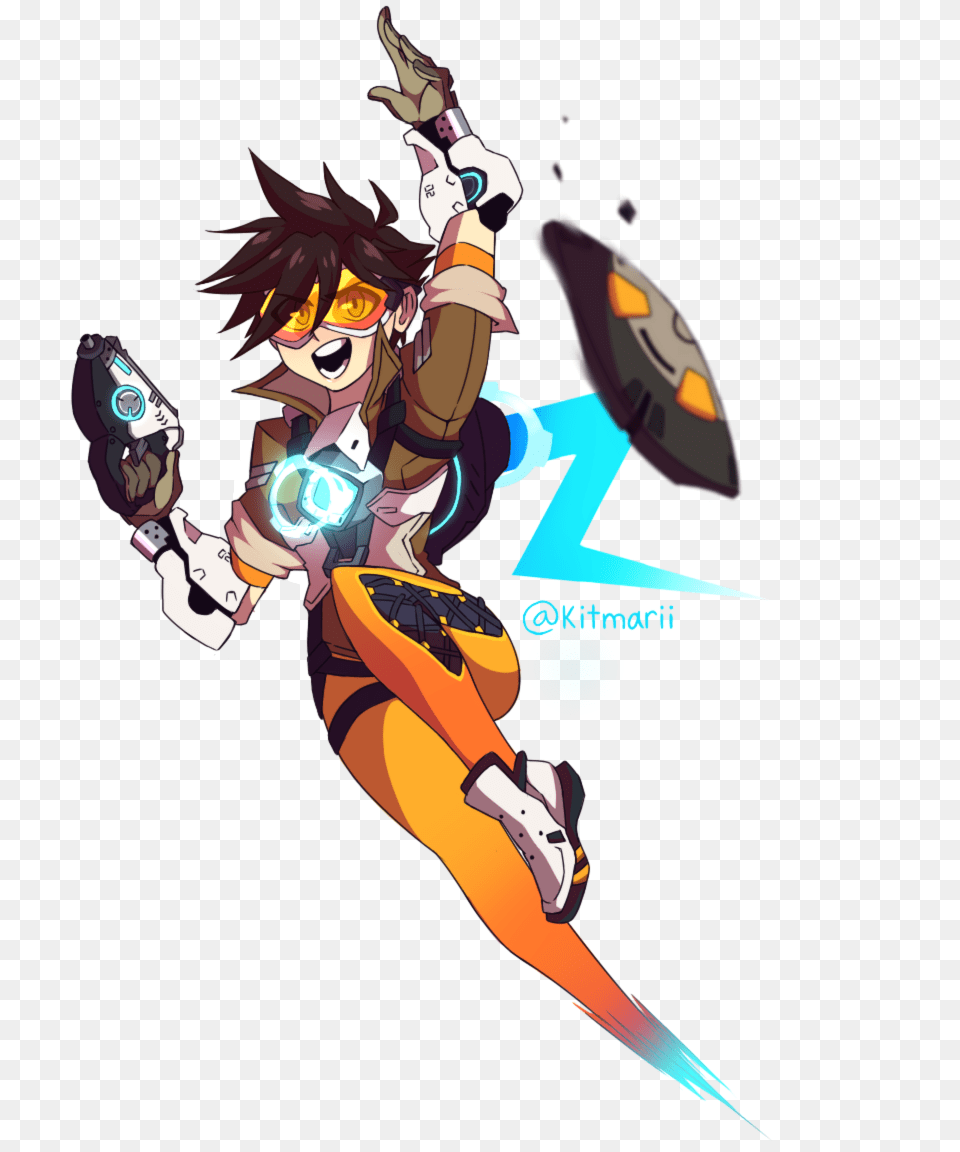 Overwatch Tracer Decided To Draw This Gal, Book, Comics, Publication, Person Png Image