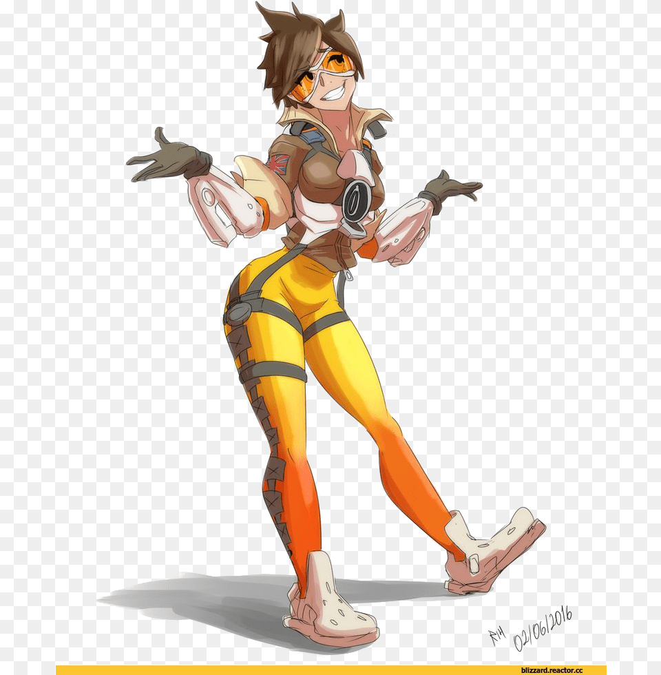 Overwatch Tracer Fire Art, Book, Comics, Publication, Adult Png Image