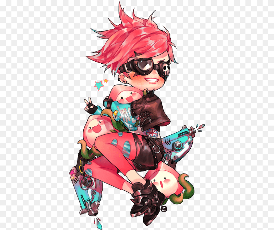 Overwatch Tracer Punk Fanart, Publication, Book, Comics, Person Png Image