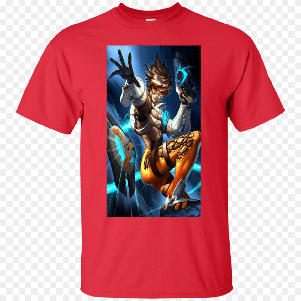 Overwatch Tracer Shirts Tracer Art Teesmiley, Clothing, T-shirt, Adult, Female Free Transparent Png