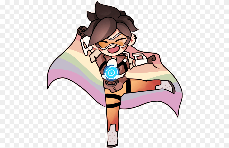 Overwatch Tracer Sticker By Ben Fictional Character, Person, Book, Comics, Publication Free Png Download
