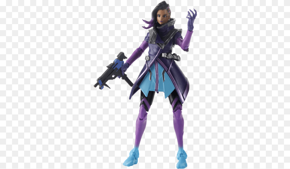 Overwatch Ultimates Series Sombra Collectible Action Figure Overwatch Action Figures, Clothing, Costume, Person, Adult Free Png Download