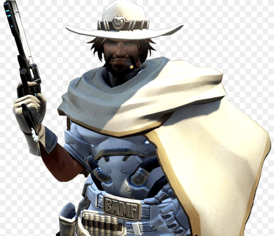 Overwatch White Hat Mccree By Popokupingupop90 On Mccree White Hat Skin, Adult, Person, Woman, Female Free Transparent Png